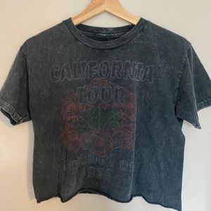 Graphic Grey cropped Tee